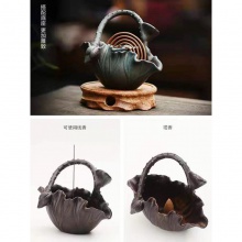 包邮 小号陶瓷仿古盘香炉室内净化空气摆件,三合