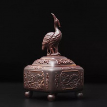 包邮 松鹤延年大号檀香炉陶瓷仿古家用净化空气香薰炉,三合