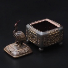 包邮 松鹤延年大号檀香炉陶瓷仿古家用净化空气香薰炉,三合