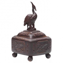 包邮 松鹤延年大号檀香炉陶瓷仿古家用净化空气香薰炉,三合